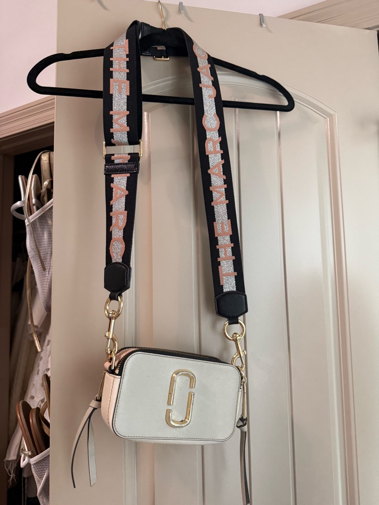 Marc Jacobs White Snapshot Crossbody With Logo Strap